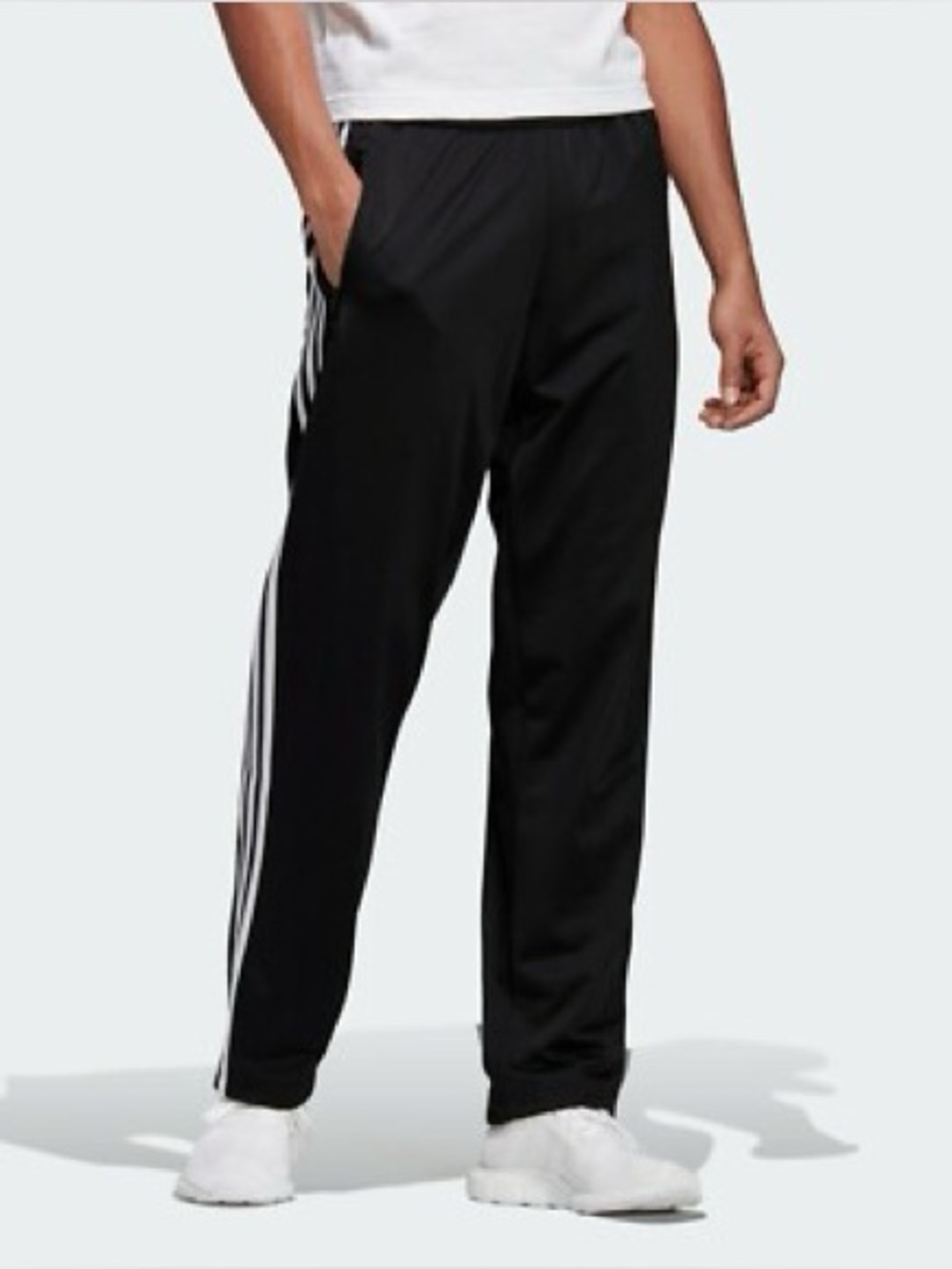 NWT Adidas 3 Stripe Straight Leg Tricot Track Pants, Black & White – Unisex M